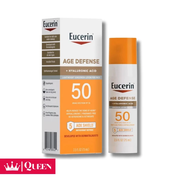 Eucerin Age Defense Lightweight Sunscreen Lotion for Face, SPF 50, Fragrance-Free